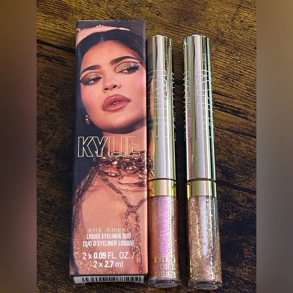 ⭐♥️ KYLIE 24K GOLD BIRTHDAY COLLECTION LIQUID EYELINER Duo Limited Edition - Picture 4 of 5